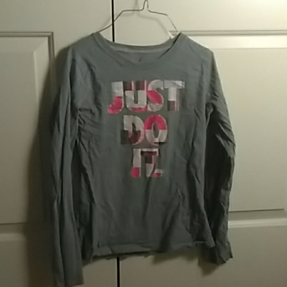 Gray, longsleeve, Just Do It, Nike shirt